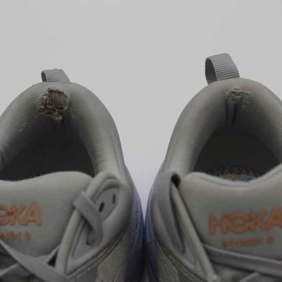 Hoka Bondi 8 Running Shoes Womens 9 Gray Copper Max Cushion Comfort Sneaker - Picture 4 of 9